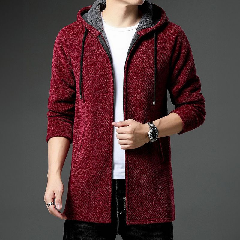 Warme Strickjacke für Herren mit Fleece-Futter