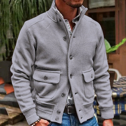 Herren Stehkragen Unifarben Jacke