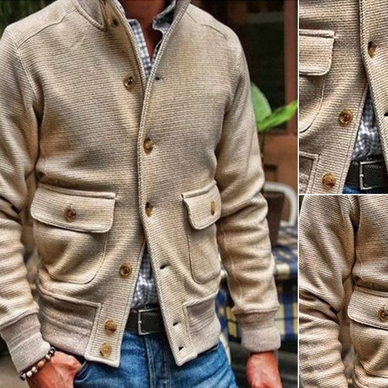 Herren Stehkragen Unifarben Jacke