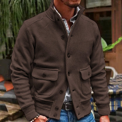 Herren Stehkragen Unifarben Jacke
