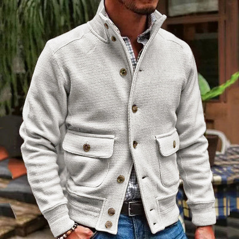 Herren Stehkragen Unifarben Jacke