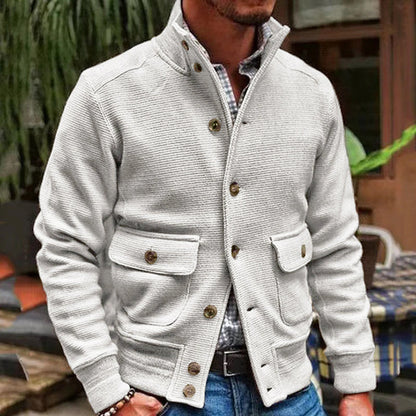 Herren Stehkragen Unifarben Jacke