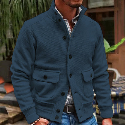 Herren Stehkragen Unifarben Jacke