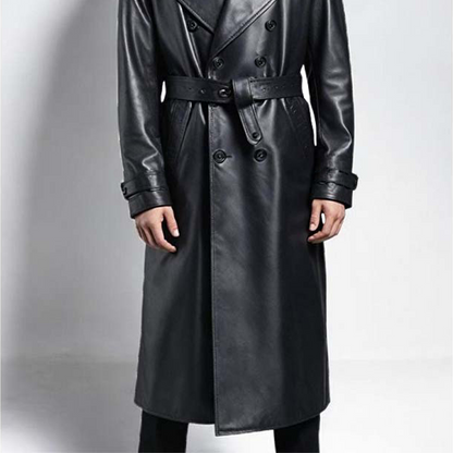 Knielanger, zweireihiger Trenchcoat für Herren