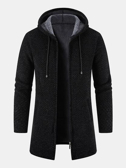 Langer Strickpullover mit Kapuze für Herren