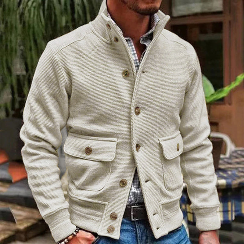 Herren Stehkragen Unifarben Jacke