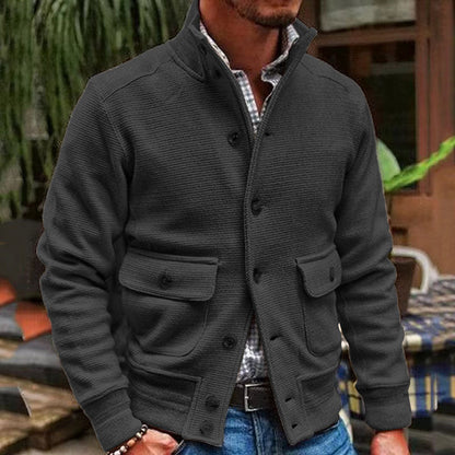 Herren Stehkragen Unifarben Jacke