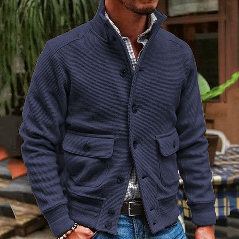 Herren Stehkragen Unifarben Jacke
