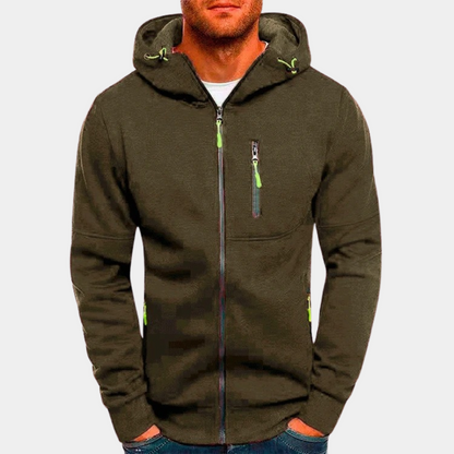 JACKS - Leichter Sommerpullover mit Reißverschluss und Kapuze für Männer