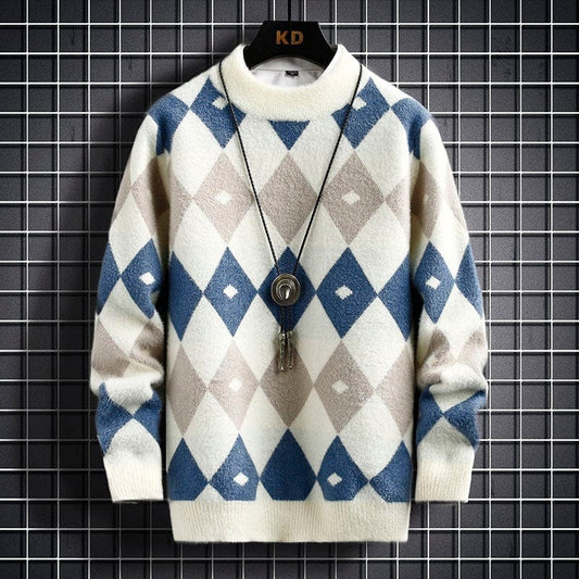 Herren-Pullover mit Rautenmuster