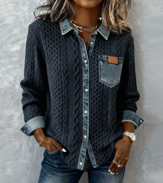 Ceir | Denim patchwork shirt
