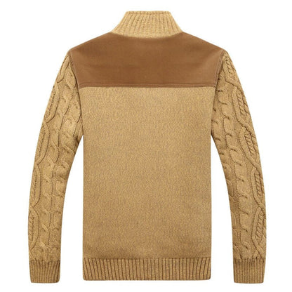 Herren-Strickjacke mit Plüsch-Innenfutter