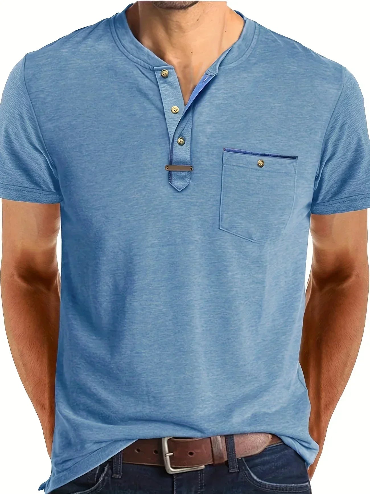 Weiches Basic T-Shirt mit Brusttasche für Herren