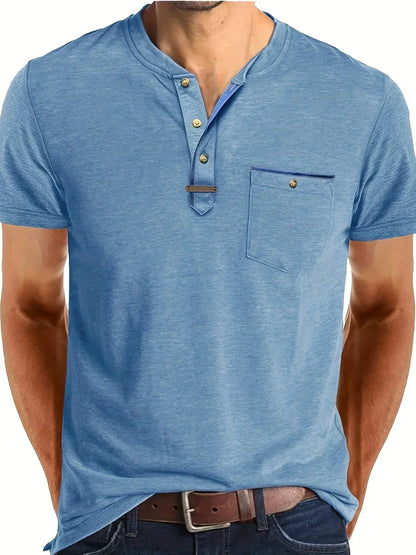 Weiches Basic T-Shirt mit Brusttasche für Herren