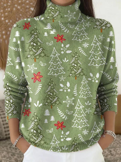 Samantha | Christmas Floral Turtleneck