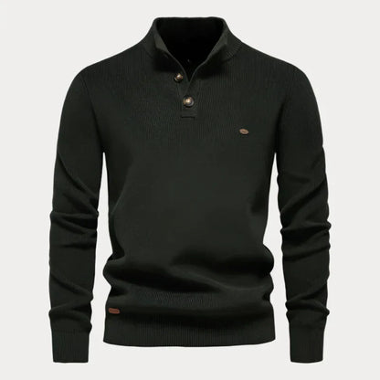 Strickpullover mit Knöpfen für Herren