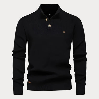 Strickpullover mit Knöpfen für Herren