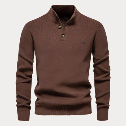 Strickpullover mit Knöpfen für Herren