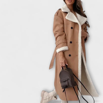 Aurora – Lange klassische Jacke mit Fleecefutter und Teddykragen