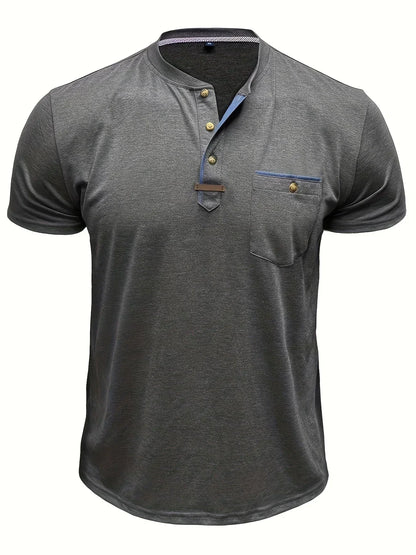 Weiches Basic T-Shirt mit Brusttasche für Herren