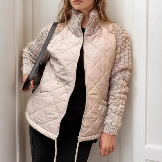 Norwegian Soft™ Steppjacke mit gestricktem Detail / Europäisches Design, das Stil verkörpert!
