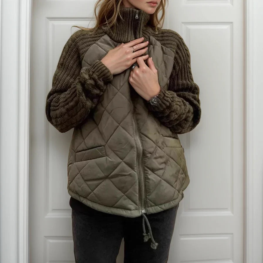 Norwegian Soft™ Steppjacke mit gestricktem Detail / Europäisches Design, das Stil verkörpert!