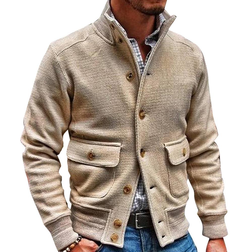Herren Stehkragen Unifarben Jacke