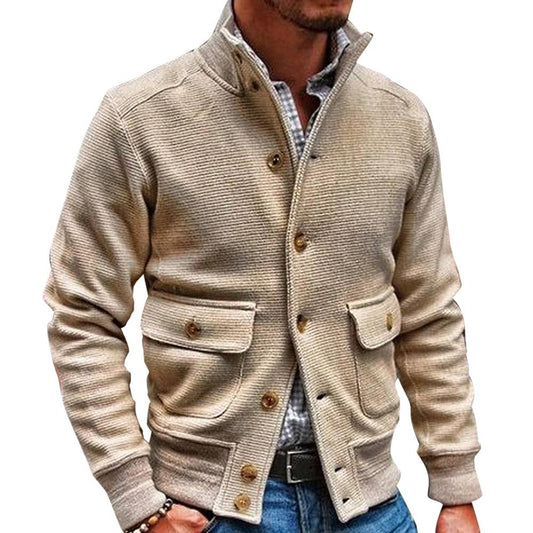 Herren Stehkragen Unifarben Jacke